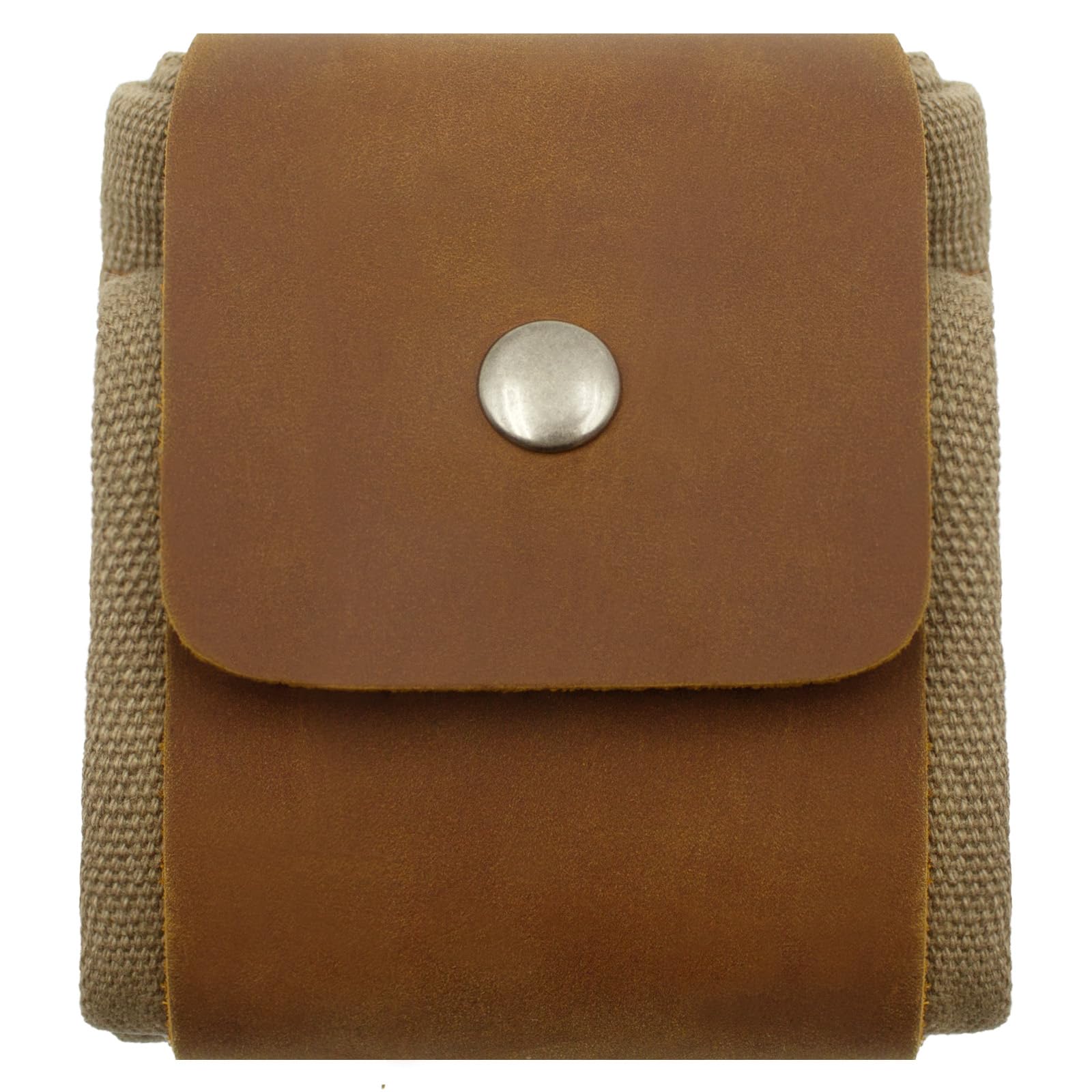 RingSun Waxed Canvas Mushroom Foraging Bag, Collapsible Camping Foraging Pouch, Leather Bushcraft Belt Tinder Dump Pouchs