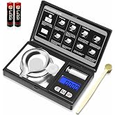 THINKSCALE Digital Milligram Scale, 50g/0.001g Powder Scale with Cal Weight | Micro Milligram Scale for Powders, Jewelry, Supplements &amp; Capsule Filling, Includes Batteries, Tare, 6 Modes, LCD Display