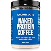 NAKED Caramel Latte Protein Coffee - Premium Colombian Iced Coffee Protein Shake Drink, Delicious Keto Friendly and Gluten Free, 17 Servings