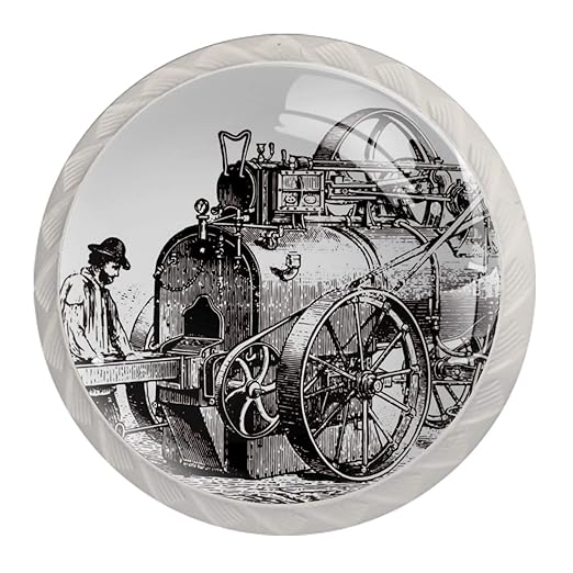 Schrankknöpfe Handbemalte Maschine 4 Stück Bunte runde