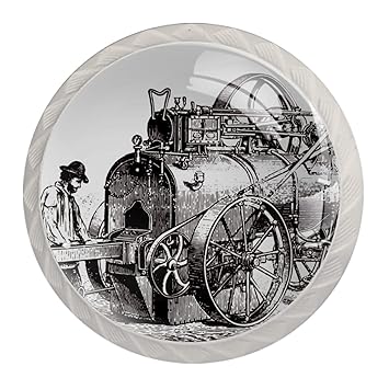 Schrankknöpfe Handbemalte Maschine 4 Stück Bunte runde