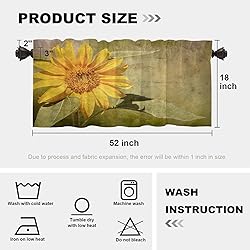 Batmerry Yellow Vintage Sunflower Valance