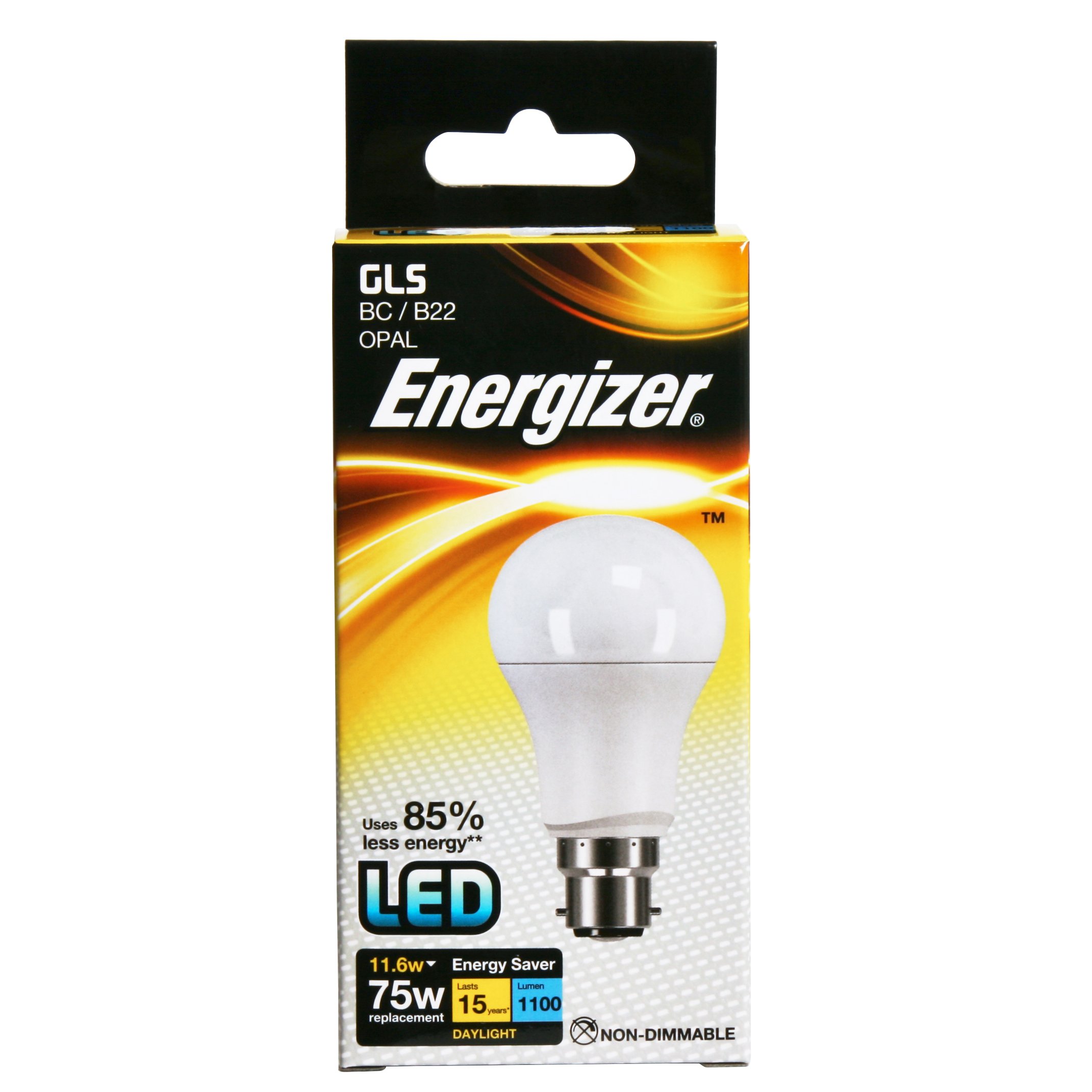 Energizer LED GLS Energy Saving Lightbulb, B22, 11.6 W, Daylight