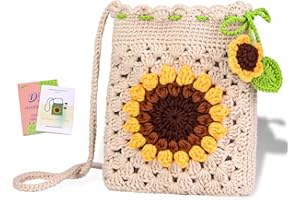 Fedmut Crochet Kit for Beginners - Phonebag Crochet Starter Kit with Video Tutorials and Yarns, Hook, Accessories for Adult Knitting Craft DIY