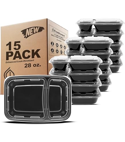Juego De 100 Contenedores De Comida Reutilizables De 24 Oz - Ideales Para Meal Prep Y Microondas