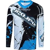 Teleyi Men's Mountain Bike Jersey Long Sleeve Off-Road Clothing Downhill&Motocross Shirts Breathable/Moisture-Wicking Tops