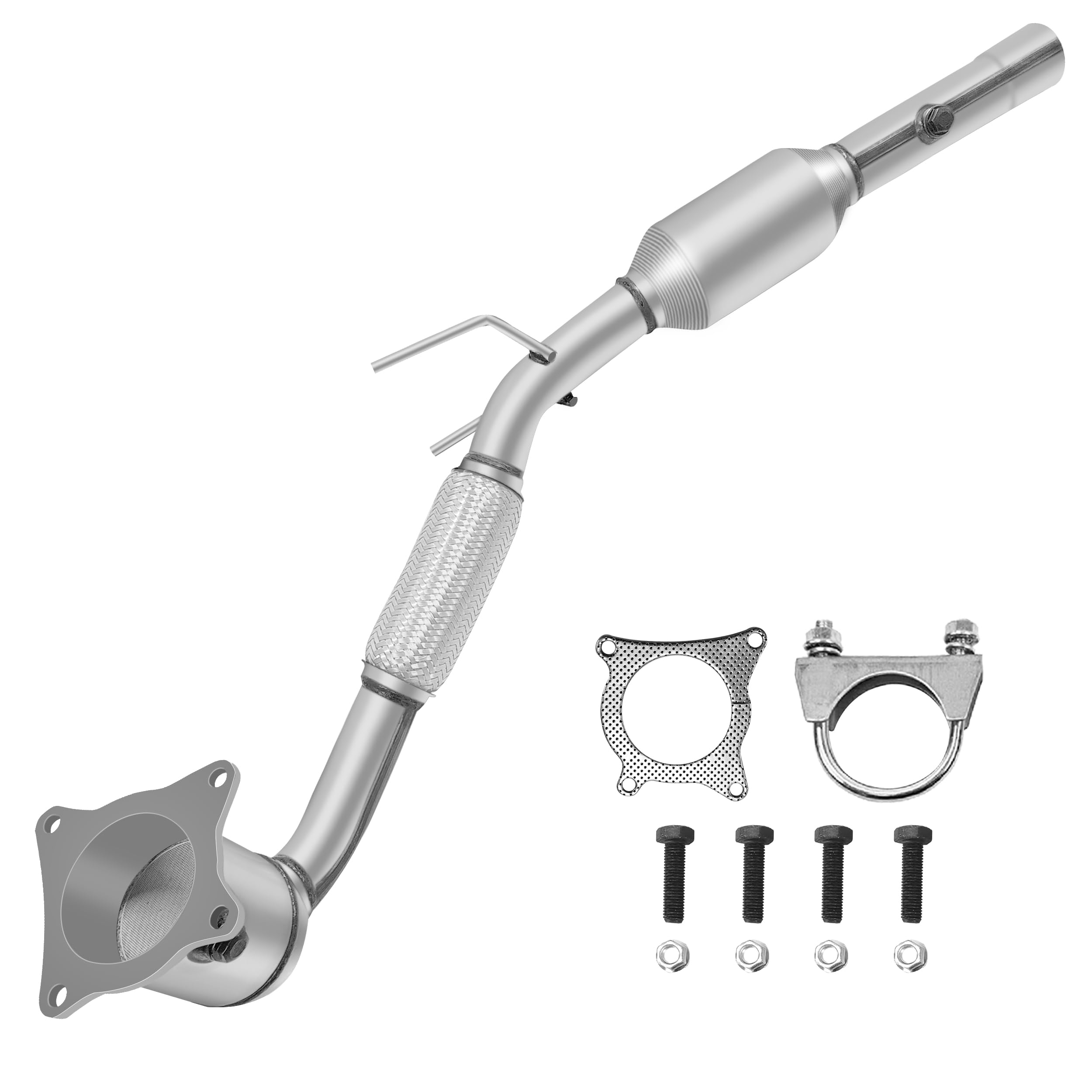 Photo 1 of [Rear]FortunaFlow Catalytic Converter Compatible with Volkswagen Jetta 2008-2010 2.0L Turbocharged,Gti 2009-2013 2.0L,Eos 2009-2016 2.0L,Replace 644087(EPA Compliant high flow standard)