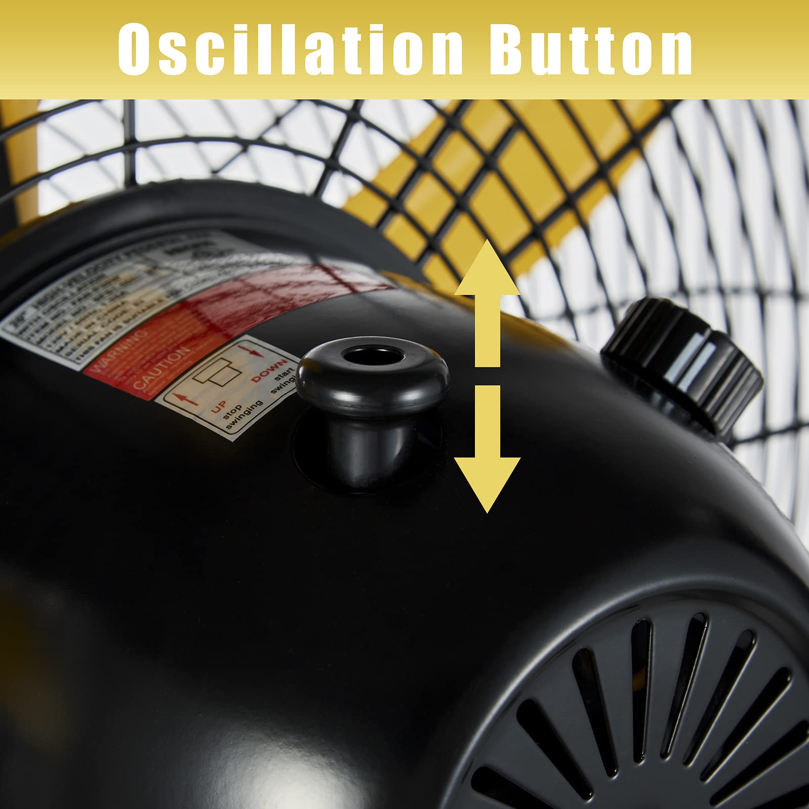 HiCFM 5000 CFM 20 inch High Velocity Pedestal Oscillating Fan with Powerful 1/5 Motor, 9ft Power Cord, Oscillation, Metal Body with Wheels for Garage, Commercial, Industrial - UL Safety Listed