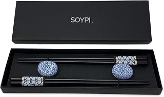 2 Paar handgemachte Sushi Stäbchen -ESS Stäbchen japanisch - Sushi Geschirr -Essstäbchen Holz schwarz und elegant (Holz)