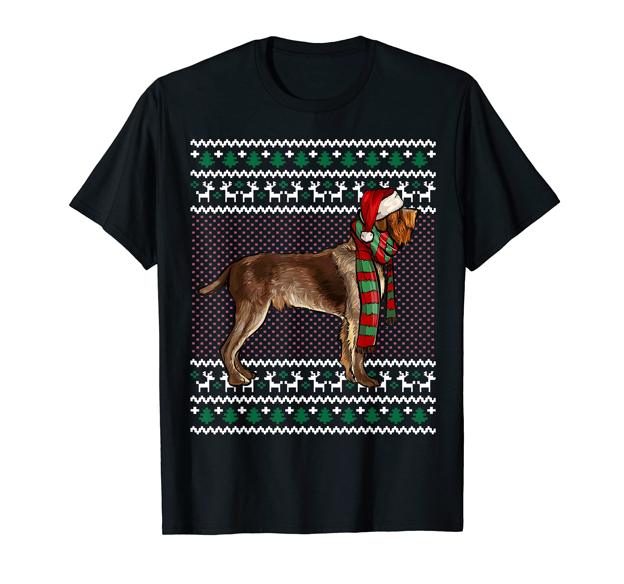 Xmas Wirehaired Pointing Griffon Dog Santa Ugly Christmas T-Shirt