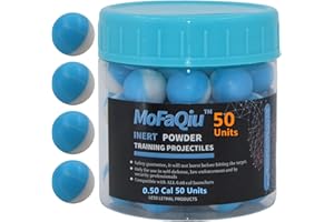 MOFAQIU Inert Projectiles - 50 Cal Training Powder Ball, Inert Projectile, Training Projectile,fracture groove design,Laser weldingwithout Leakage,with .50 Cal Pepper projectile、Paintball launchers (50 Count)
