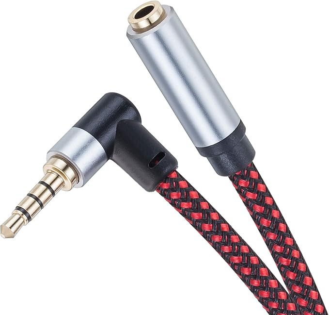 Audio Mic Extension Cable 3Ft,90 Degree TRRS 3.5mm Aux