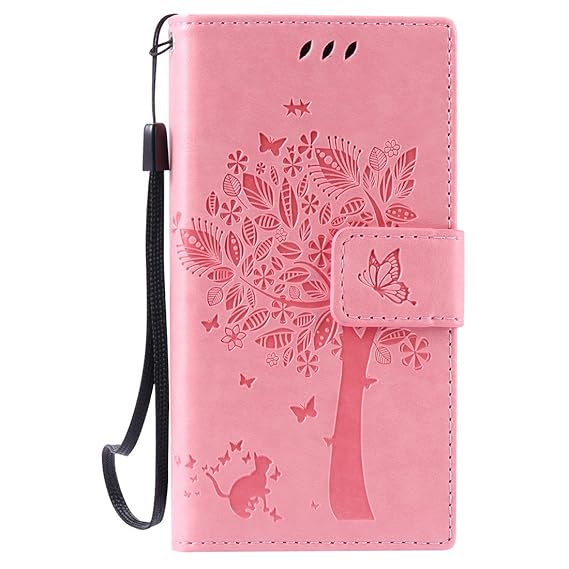 Hozor Sony Xperia Z5 Compact/Z5 mini Handyhülle, zarte Baumprägung, aus Weichem PU-Leder und TPU-weichem Silikon, starker Mag