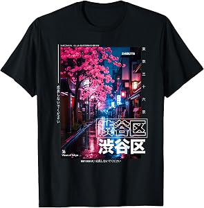Japanese Streetwear Retro Aesthetic Shibuya Tokyo Graphic T-Shirt