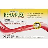 NaturesPlus Hema-Plex Iron - 30 Slow-Release Tablets - 85 mg Chelated Iron - Total Blood Health - with Vitamin C & Bioflavonoids - Non GMO, Vegetarian & Gluten Free - 30 Servings
