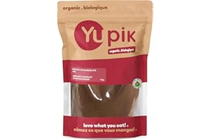 Yupik Organic Hot Chocolate Mix, 1 kg, Vegan, Gluten-Free, GMO-Free, Dairy-Free, Kosher, Cocoa Powder, Mix Easily, Plant-Base