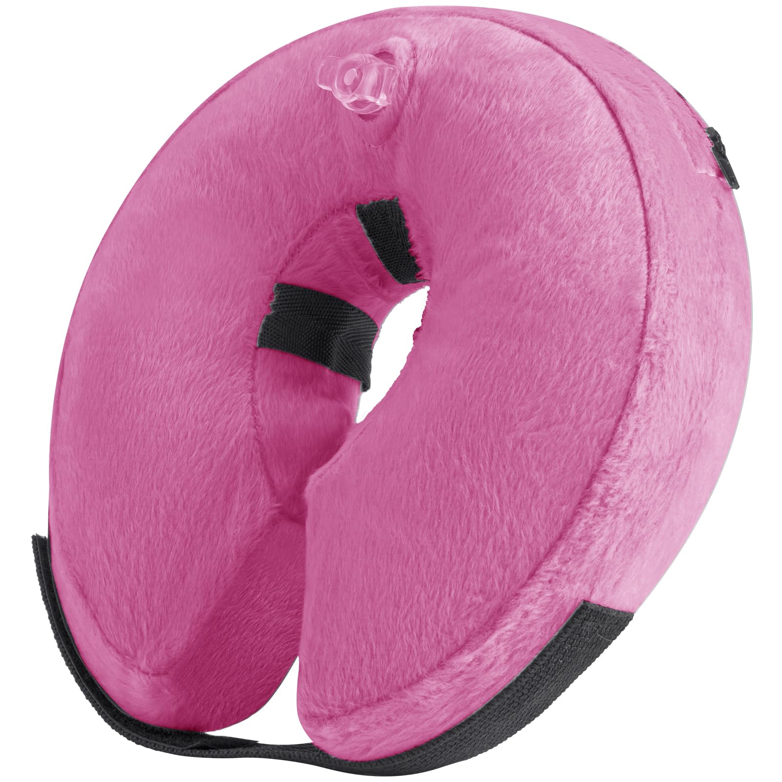 MI CASA Protective Inflatable Collar for Dogs and Cats, Washable Soft Pet Cone Recovery Collar with Adjustable Buckle for Dogs Cats Surgery Injuries Recovery (Pink, S 7''-10'')
