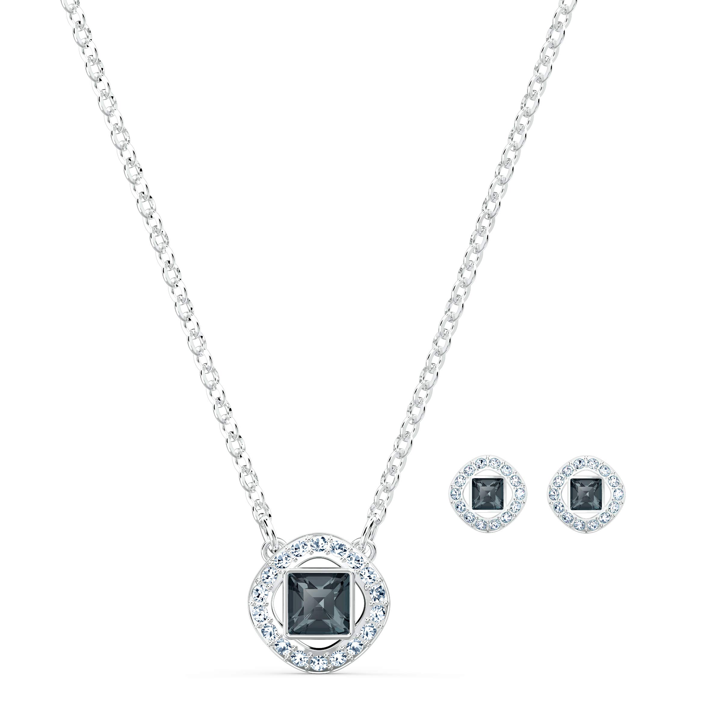 Swarovski Angelic Square Set, Gray, Rhodium plated, from Swarovski Angelic Square Collection — image 1