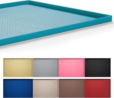 Hubulk Dog Feeding Mat 100% Silicone 19x12 Green Non-Slip Dishwasher Safe