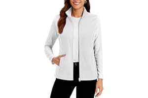 TACVASEN Women's Fleece Vest Lightweight Warm Vests Outerwear Sleeveless Zip Jacket Fall Winter Soft Vest with Pockets