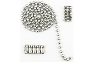 Glory Qin 6mm Stainless Steel Ball Chains & 10 Matching connectors (6mm, 10 feet)