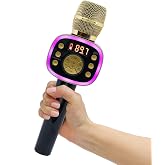 Carpool Karaoke Machine for Kids &amp; Adults, Carpool Karaoke The Mic 2.0 - Wireless &amp; Bluetooth Karaoke Microphone with Voice Changing Sound Effects as White Elephant Gift - Gold &amp; Black