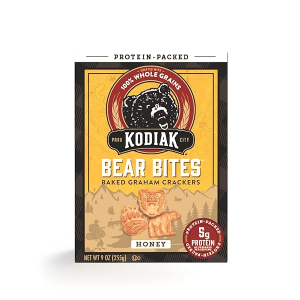 KODIAK GRAHAM CRACKER SNACKS, HONEY, HIGH PROTEIN, 100%...