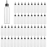 V-chen 40 Pack Clear Dispensing Bottles, 4oz Round Plastic Squeeze Bottle with Twist Top Caps for Oils/Liquids/Inks/Crafts, Kitchen and Food Grade Household