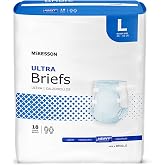 McKesson Ultra Briefs, Heavy Absorbency, Large, Unisex, 58 in, 72 ct | Disposable, Elastic Leg Gathers and Contoured Fit for Men and Women, Incontinence