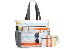 G4Free Waterproof Sandproof Tote Bag, Large Capacity Foldable Beach Bags for Women