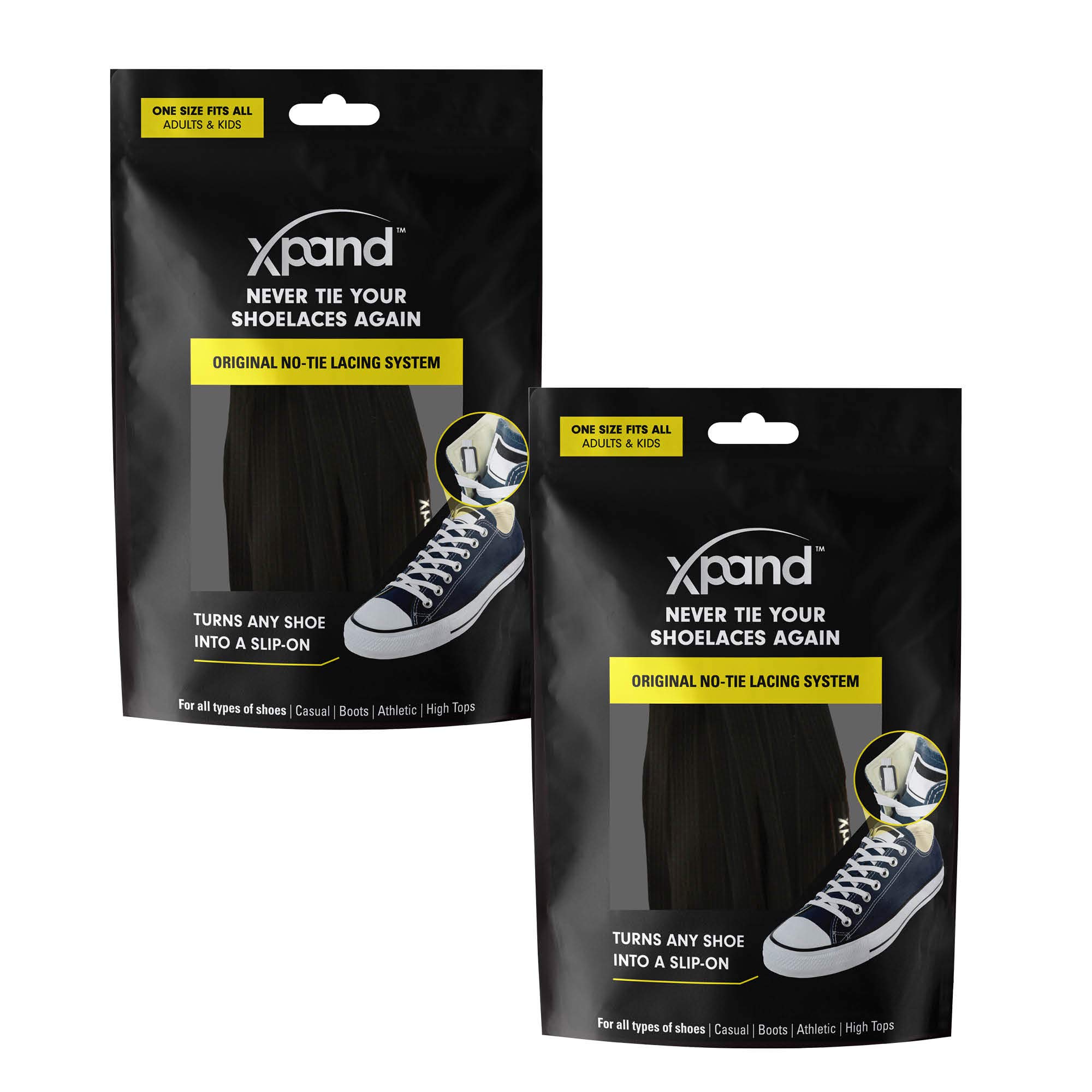 Xpand No Tie Shoelaces System with Elastic Laces One Size Fits