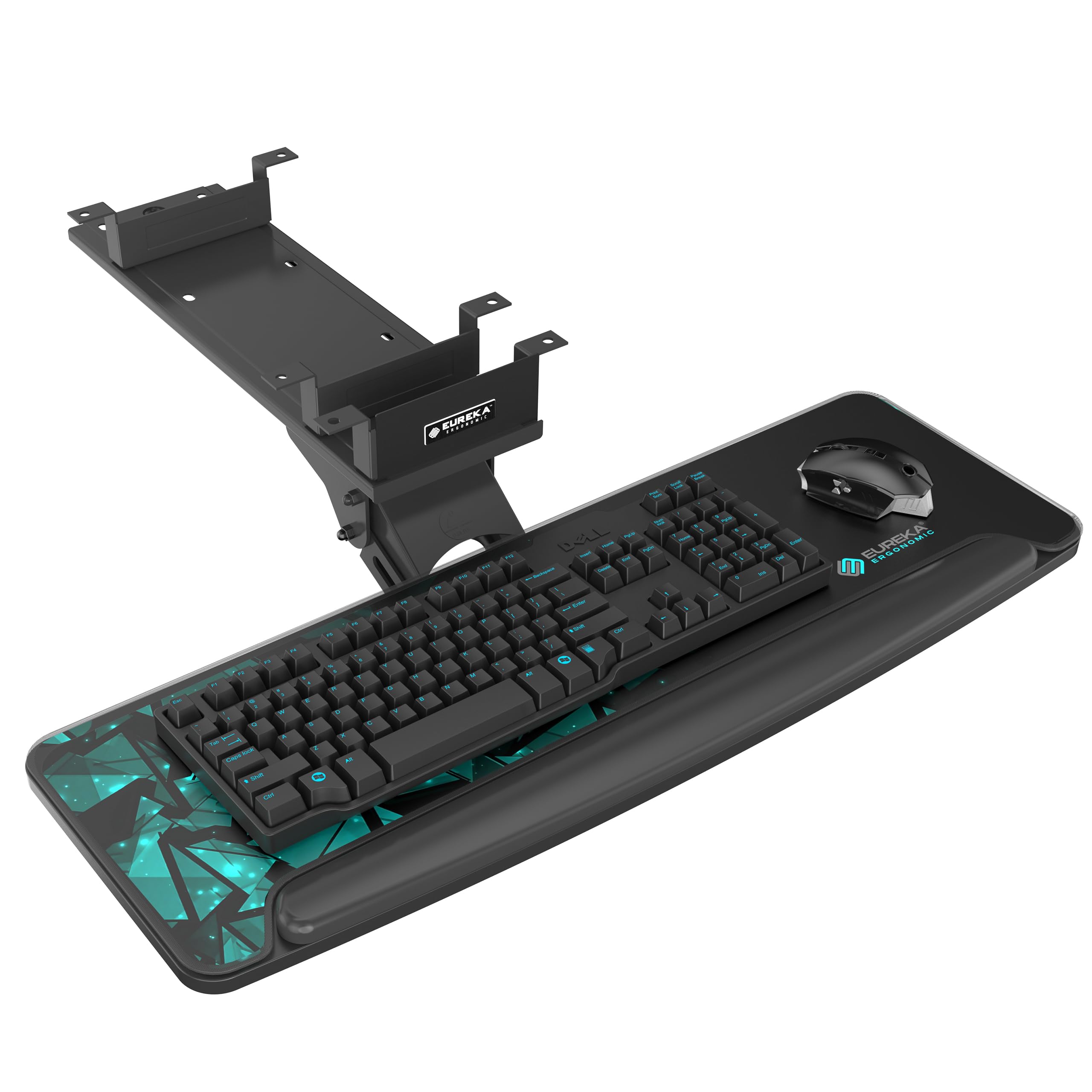 Photo 1 of EUREKA ERGONOMIC Height Adjustable Mouse & Keyboard Tray Under Desk, 28x10'' Large Slide Out Swivel Tilt Computer Keyboard Drawer with Mouse Pad for Gaming Home Office Desk, Dual Mount