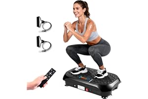 JIANYHW Vibration Plate Exercise Machine, Vibrating Plate for Lymphatic Drainage, Full Body Vibration Plate Fitness Platform Stand Board Shaker, Workout Vibrate Waver Sport Gym Gifts for Weight Loss Women Men