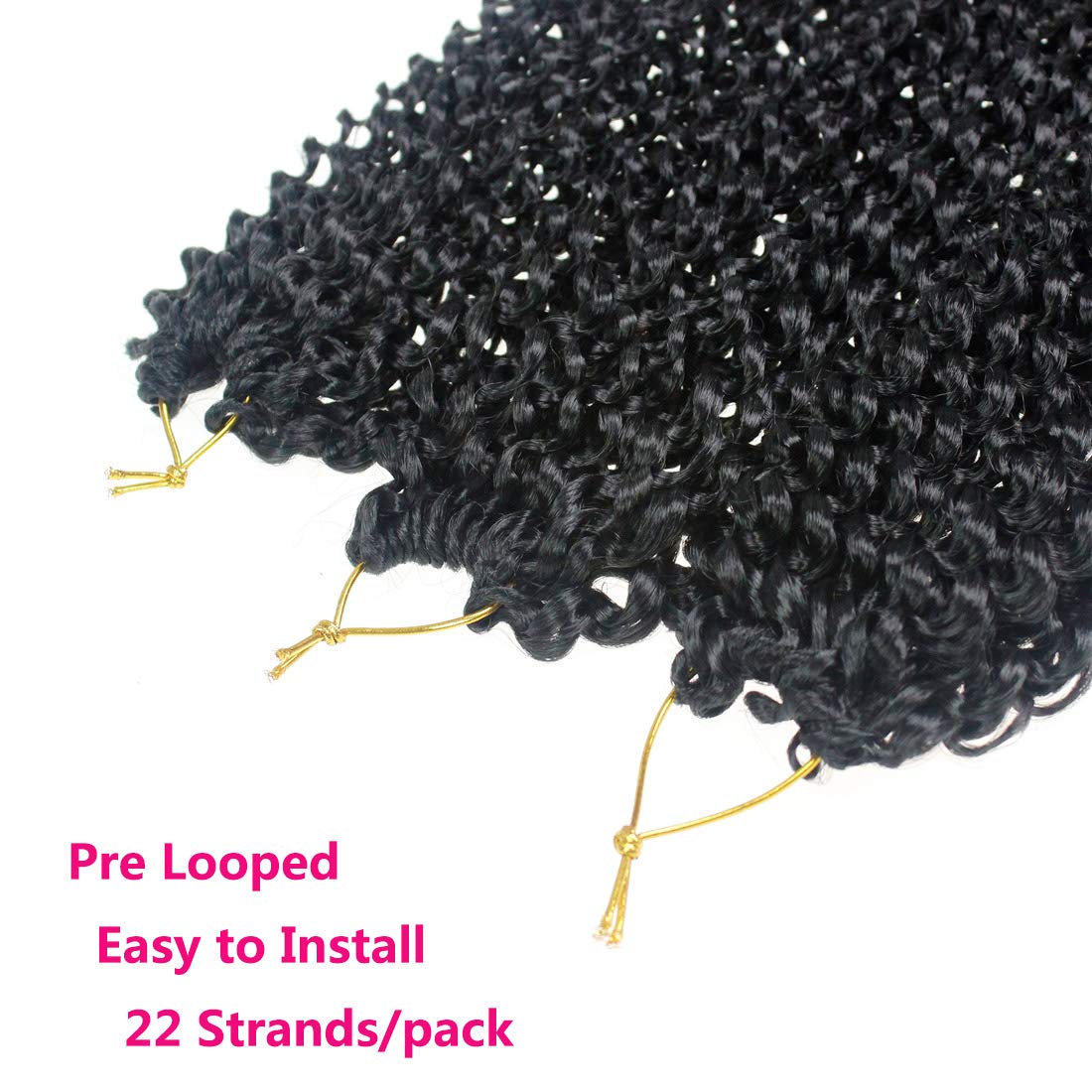 18 inch Passion Twist Crochet Hair 6 packs/lot Water Wave Crochet Braiding Hair Long Bohemian Hair for Passion Twist Pre Looped Synthetic Natural Hair Extensions Soft Lightweight (1B#)