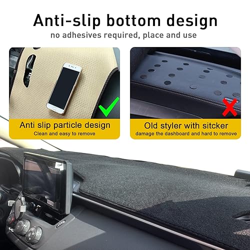 KEYOOG Dashboard Cover For Toyota Corolla 2020-2024 (Without HUD) – Flannel Anti-Glare Dash Mat, Non-Slip Protector