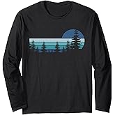 Trees Tshirt Wildlife Nature Vintage Forest Woods Outdoor Long Sleeve T-Shirt