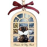 Dachshund Dog Memorial Christmas Ornament - 2 Layer Wood & Acrylic - Forever In My Heart Pet Loss Tribute Keepsake For Holiday Tree Decoration And Remembrance Gift To Honor Beloved Dogs