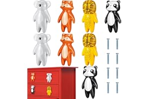 Kathfly 8 Pieces Cute Animal Knobs Kids Handles Ceramic Knobs Child Drawer Pulls Lovely Animal Cupboard Cabinet Nursery Drawer Handles with Screws for Room Bedroom Bathroom Kitchen Door Dressers