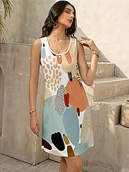 LUXVEER Women's Summer Dress 2025 Sleeveless Scoop