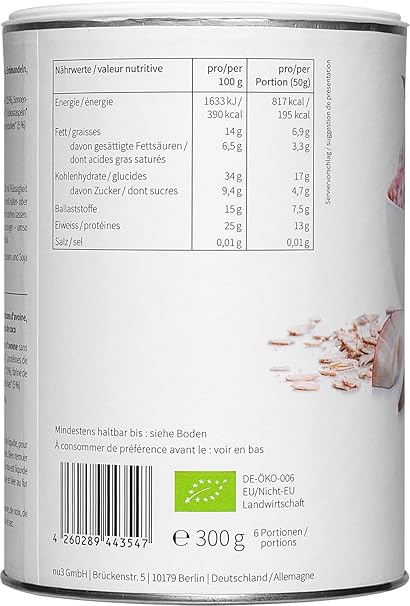 nu3 Protein Bowl orgánico sabor frambuesas & coco | 300g de ...