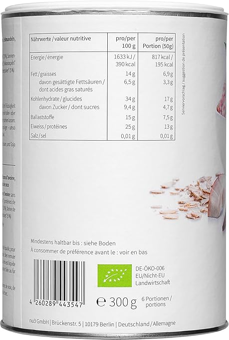 nu3 Protein Bowl orgánico sabor frambuesas & coco | 300g de ...