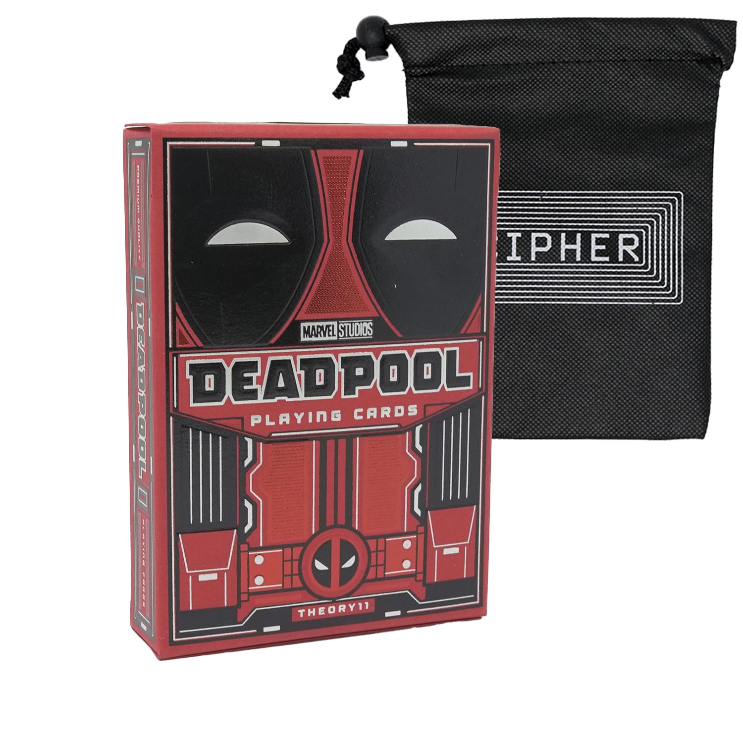 Theory 11 Deadpool Playing Cards - Premium Poker Sized Deck - Includes Cipher Card Bag