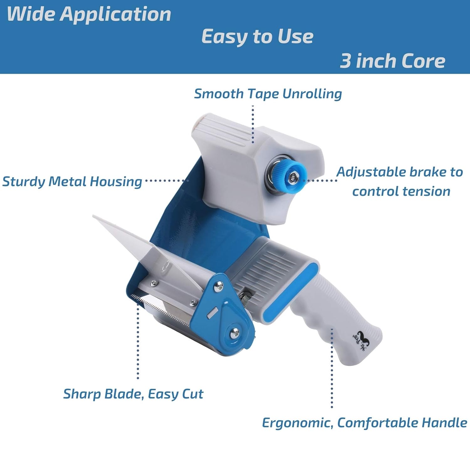 Mr. Pen- Tape Gun, Packing Tape Dispenser, 3 inch Core, Tape Dispenser Gun, 3 inch Tape Gun Dispenser, 3 inch Packing Tape Gun, Heavy Duty Tape Dispenser, Shipping Dispenser, Packaging Tape Dispenser: Industrial & Scientific