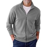 Runcati Mens Full Zip Up Sweatshirt Causal Lightweight Long Sleeve Jackets | Athletic Hoodies, Workout Running Active Track Jacket with Pockets, Stand Collar, Mock Neck