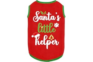 BAOBICUTE Dog Shirt Soft Cotton Dog Christmas Shirt Stretchy Lightweight T-Shirts Sleeveless Vest Pet Clothes for Small Medium Large Dogs Cats