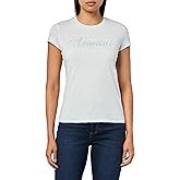 Armani Exchange Women's Short Sleeve Classic Script Logo Scoop Neck Tee, Reflection, X-Small