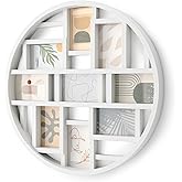 Umbra Luna Collage Picture Frame Holds Nine 4x6 Photos, Large 22-Inch Diameter, White