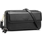 Lanyani RFID Crossbody Wallet Wristlet Purse with Phone Pocket For Women Vegan Leather