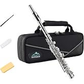 Eastrock Nickel-plated Piccolo Key of C 2-Piece Keys for Beginner, Kids, Student with Hard Case, Cleaning Rod, Cloth and Gloves