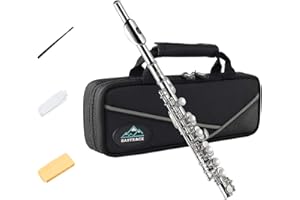 Eastrock Nickel-plated Piccolo Key of C 2-Piece Keys for Beginner, Kids, Student with Hard Case, Cleaning Rod, Cloth and Gloves